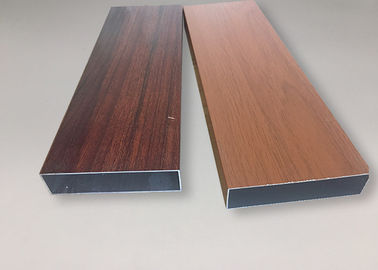 High Precision Seamless Aluminium Tube Profiles Wood Color Surface Decoration